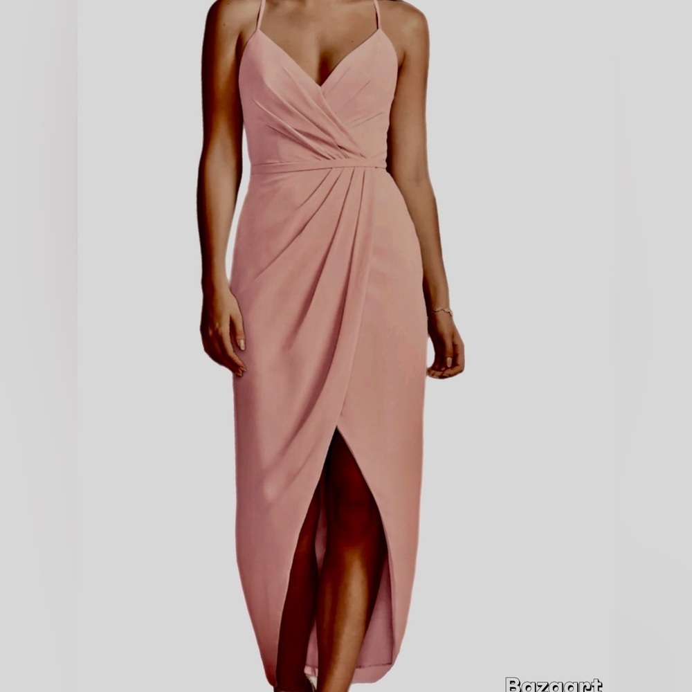 David’s Bridal Bridesmaid V-Neck Spaghetti Strap Tulip Skirt dress. Size 24